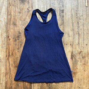 Lululemon Womens NAVY BLUE Soft Tank Built-In Sports Bra Draped Open Back Size 8